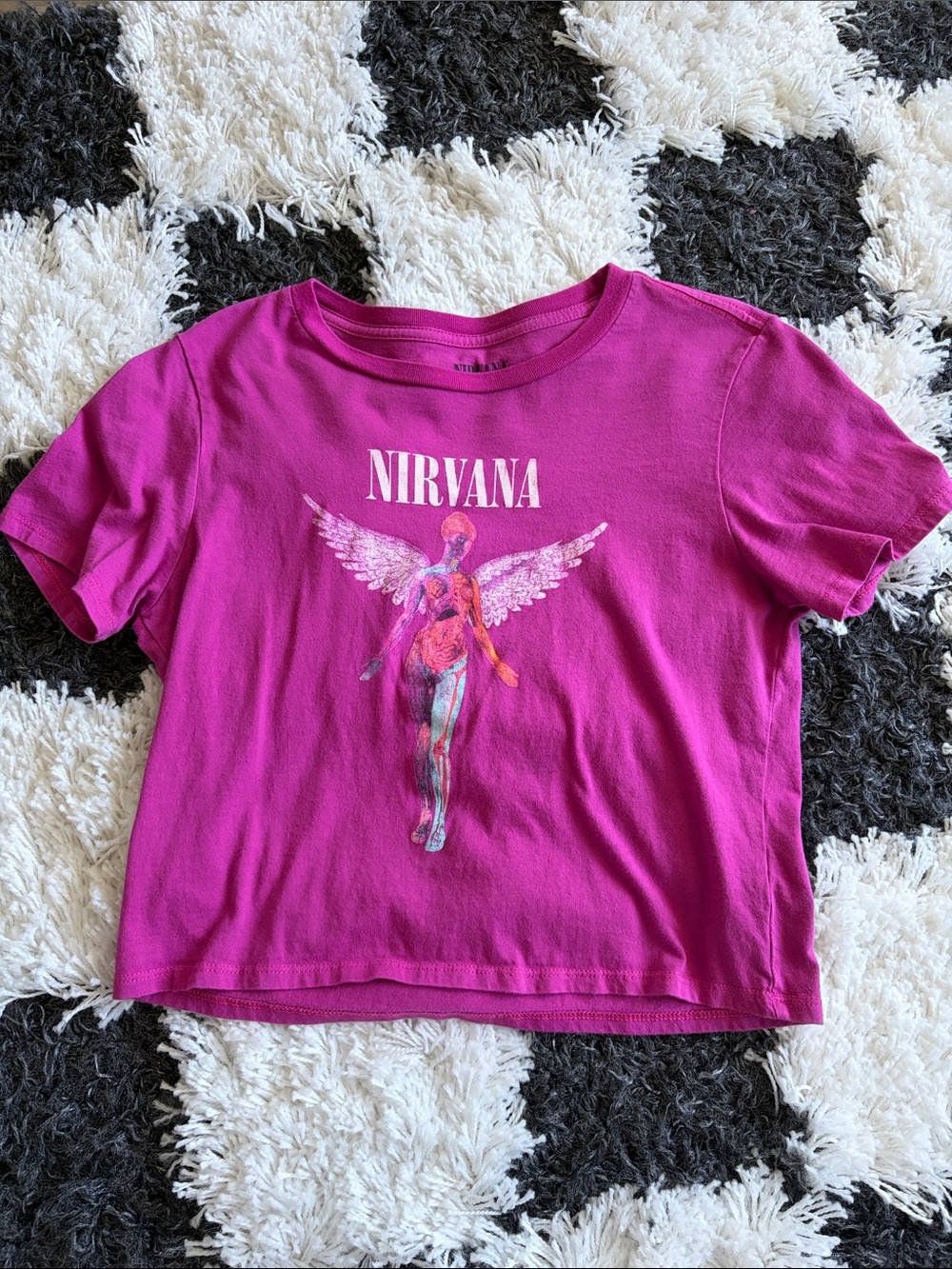 NIRVANA Magenta Graphic Baby Tee